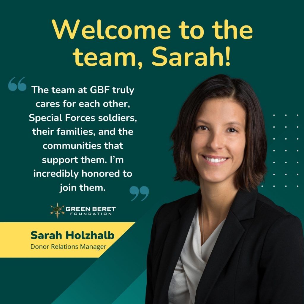 Sarah Holzhalb Joins Green Beret Foundation Team in the Role of Donor Relations Manager