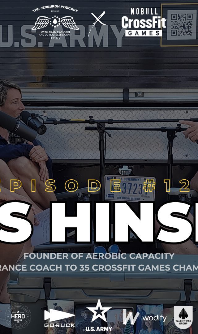 Endurance Coach Chris Hinshaw on The Jedburgh Podcast with Fran Racioppi and Jessie Graff from CrossFit Games 2023.