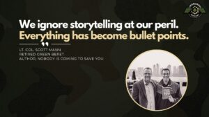 Green Beret Scott Mann joins ran Racioppi to discuss his new book Nobody Is Coming To Save You.