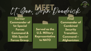 Retired LTG E. John Deedrick joins Fran Racioppi on the Jedburgh Podcast