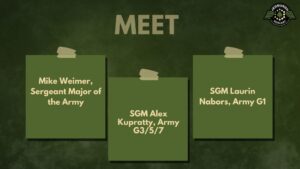 SMA Mike Weimer, SGM Alex Kupratty, and SGM Laurin Nabors join Fran Racioppi on the Jedburgh Podcast