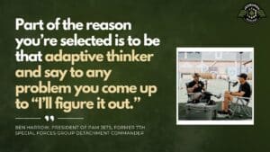 Ben Harrow, President of PAM Jets & Former 7th Special Forces Group Detachment Commander, joins Fran Racioppi on the Jedburgh Podcast